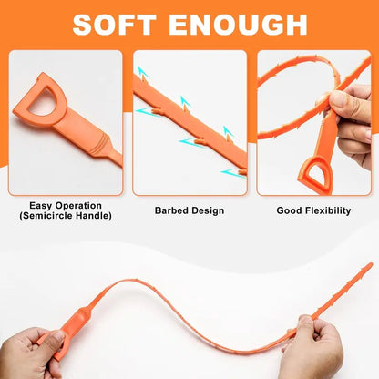 🛠️🛠️50% OFF NOW! 20.5‑inch Drain Snake – Flexible Durable Hair Clog Remover Tool, Quick Sink Tub Pipe Dredger, Reusable Drain Cleaner Stick for Bathroom Kitchen Sewer Blockages🛠️🛠️