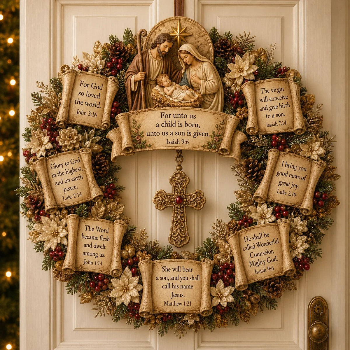 Christian Scripture Wreath Collection – Wood Faith-Inspired Décor