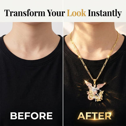 🪽 Angel Guardian Pendant Necklace — Meaningful Protection Jewelry ✨