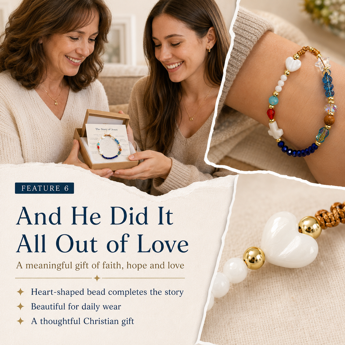 ✝️ Handmade Christian Gospel Beaded Bracelet – Inspirational Faith Story Jewelry Gift for Believers 💝