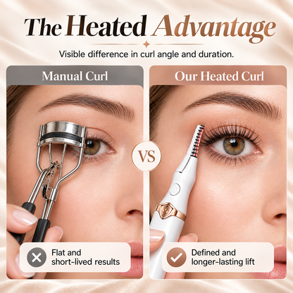 2-in-1 Heated Eyelash Curler, 3 Temperature Modes, USB Rechargeable