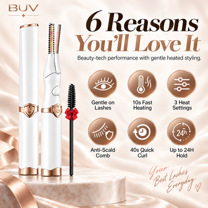 2-in-1 Heated Eyelash Curler, 3 Temperature Modes, USB Rechargeable