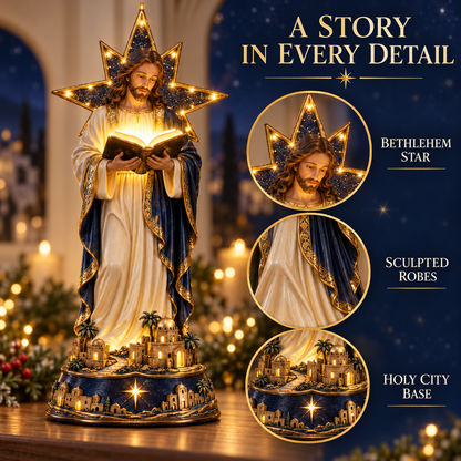 ✝️Bethlehem Star Jesus Lighted Figurine – Illuminated Bible Christian Tabletop Décor