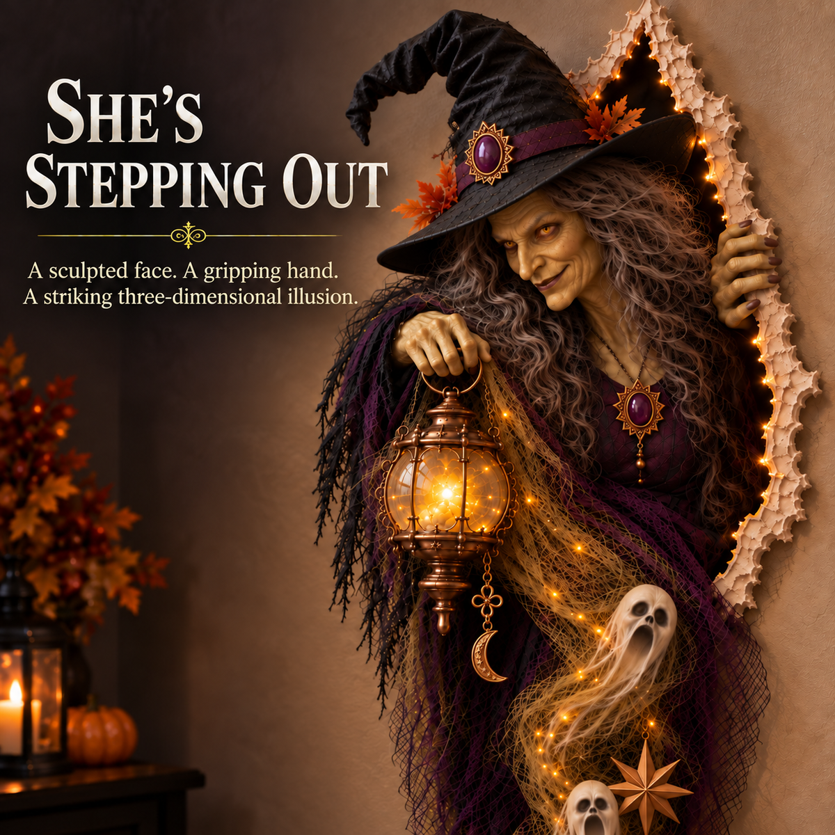 🎃 Halloween Hot Sale – 55% OFF | Enchanted Witch Wall Light™