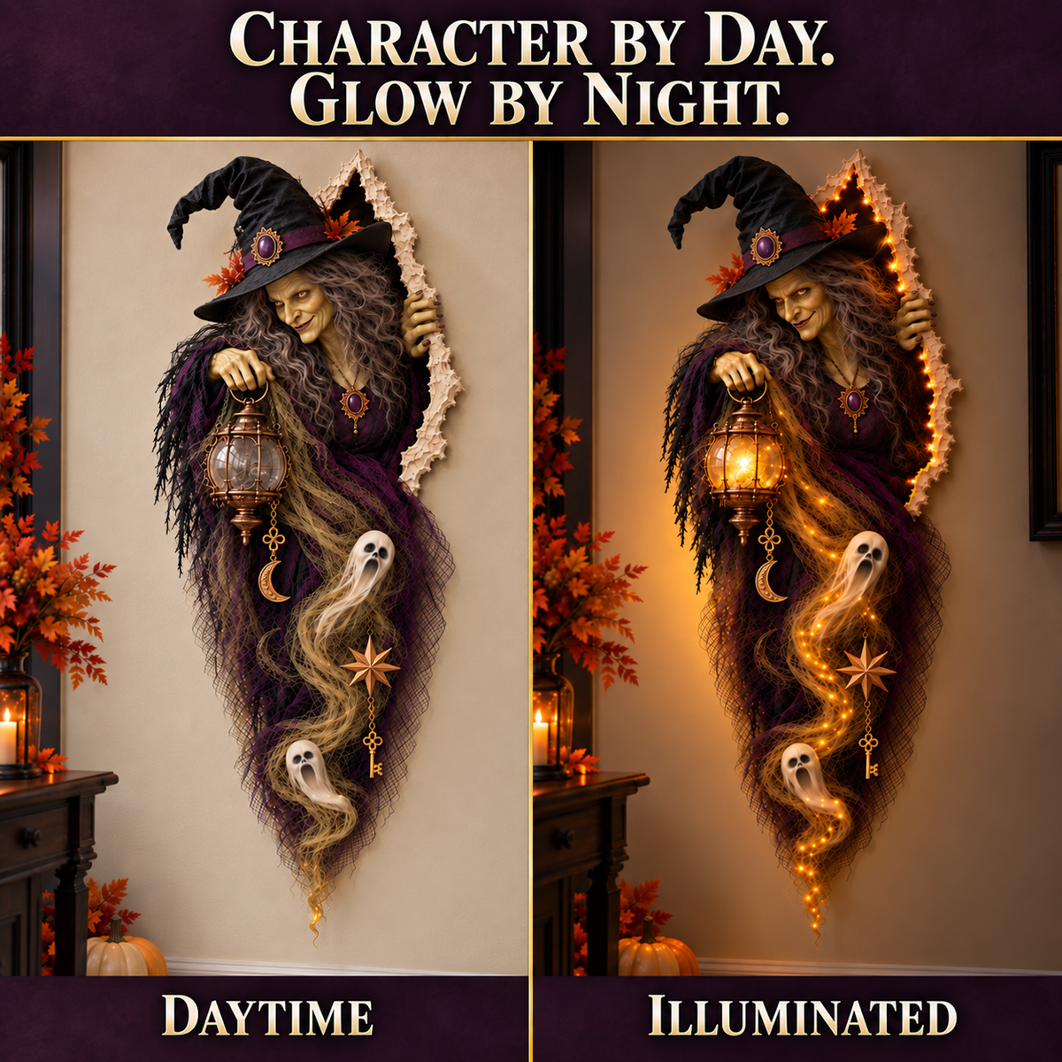 🎃 Halloween Hot Sale – 55% OFF | Enchanted Witch Wall Light™