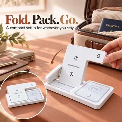 ⚡ FoldCharge 3-in-1 Wireless Charging Station