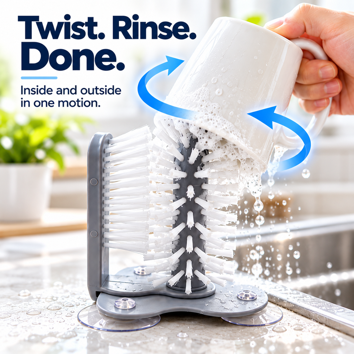 🧼 360° EasyClean Cup & Glass Brush