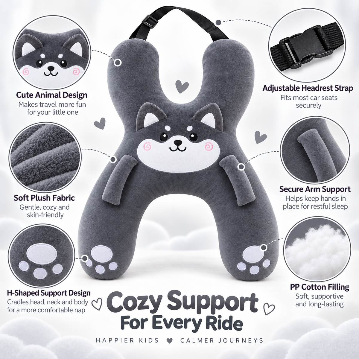 🚗 Limited-time 50% off — Kids car travel sleep support pillow