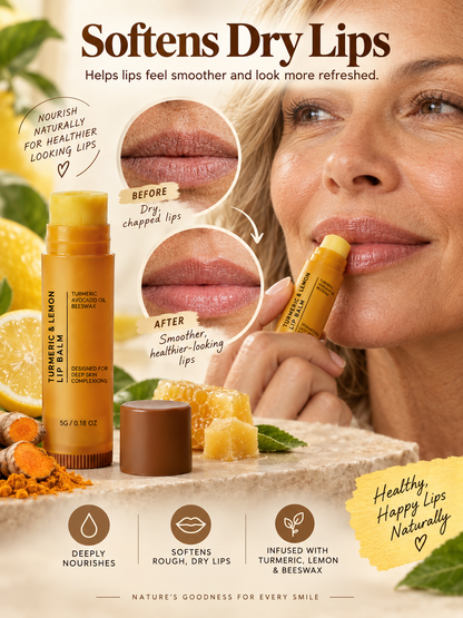 💋 Beauty Deal – Turmeric Lemon Nourishing Lip Balm ✨ Hydrating Lip Care for a Smooth, Healthy-Looking Smile 🌿