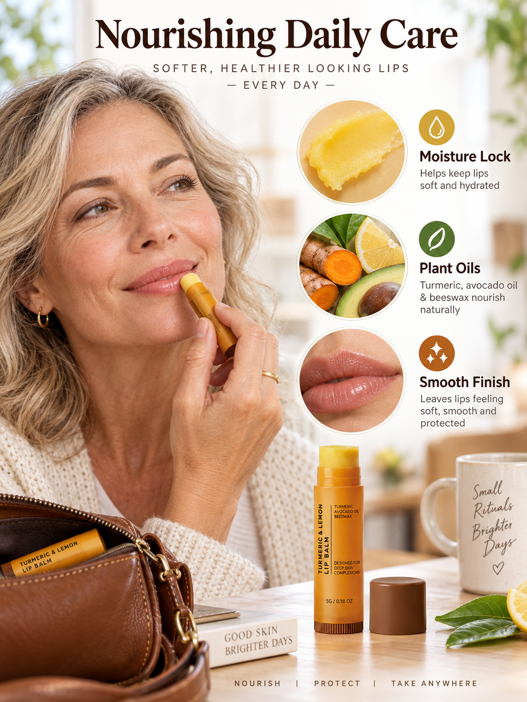 💋 Beauty Deal – Turmeric Lemon Nourishing Lip Balm ✨ Hydrating Lip Care for a Smooth, Healthy-Looking Smile 🌿