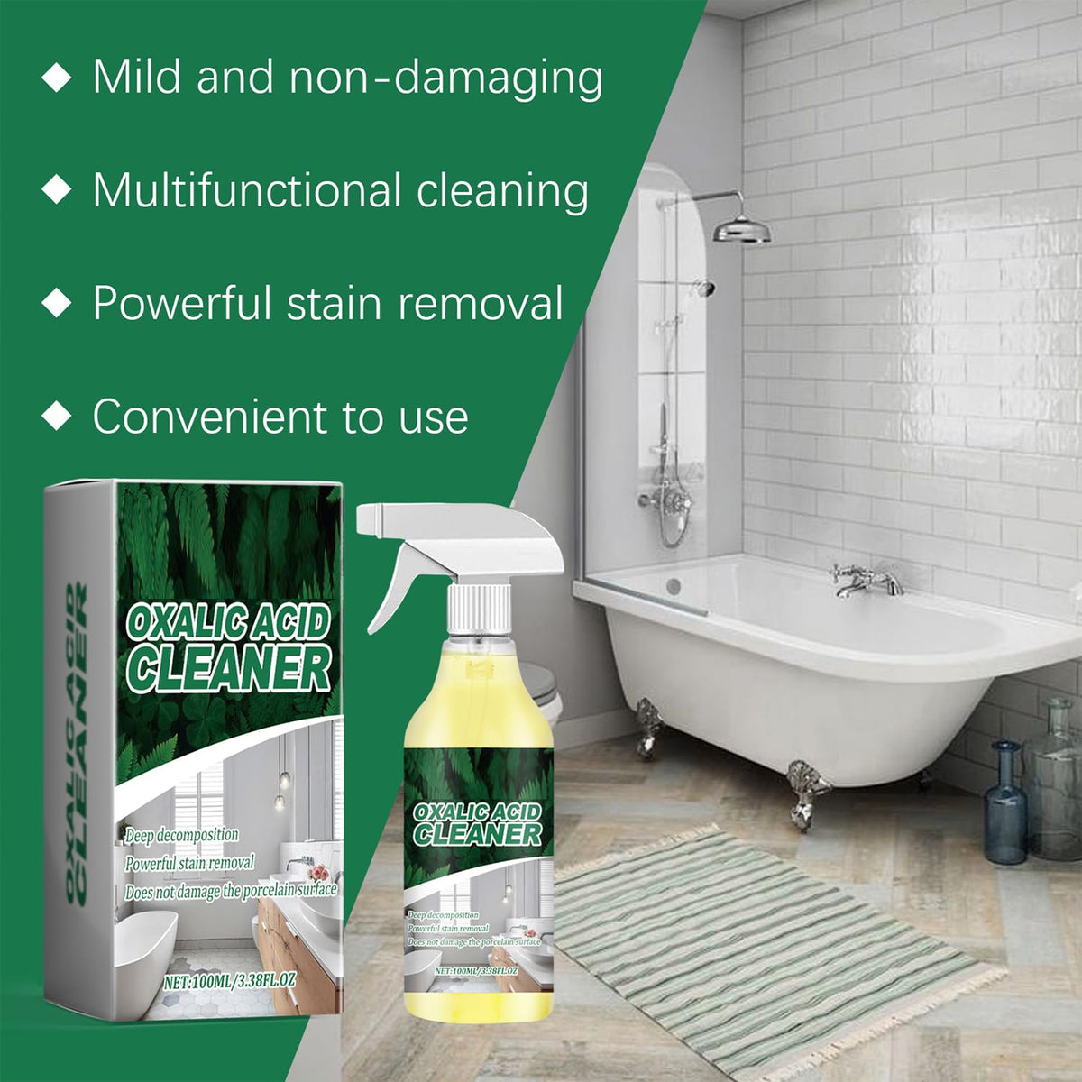 💞50K+ SOLD!💥🔬 【CLEARANCE!】✨ 🚽 Oxalic Acid Cleaner, Multipurpose Stain Remover Spray for Bathroom
