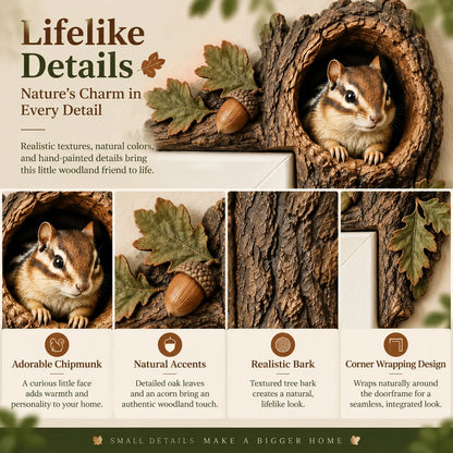 🐿️ 3D Chipmunk Tree Hollow Door Decor — ✨2-Piece Set✨
