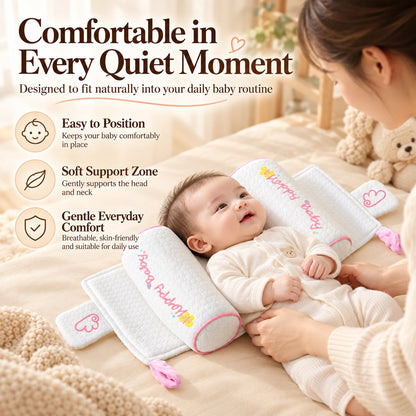 👶Infant Shaped Headrest-Bilateral positioning pillow column, gentle guide head sleeping posture