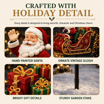 🎅✨ 2026 New Santa’s Flying Sleigh Gift Cascade – Solar Christmas Garden Light