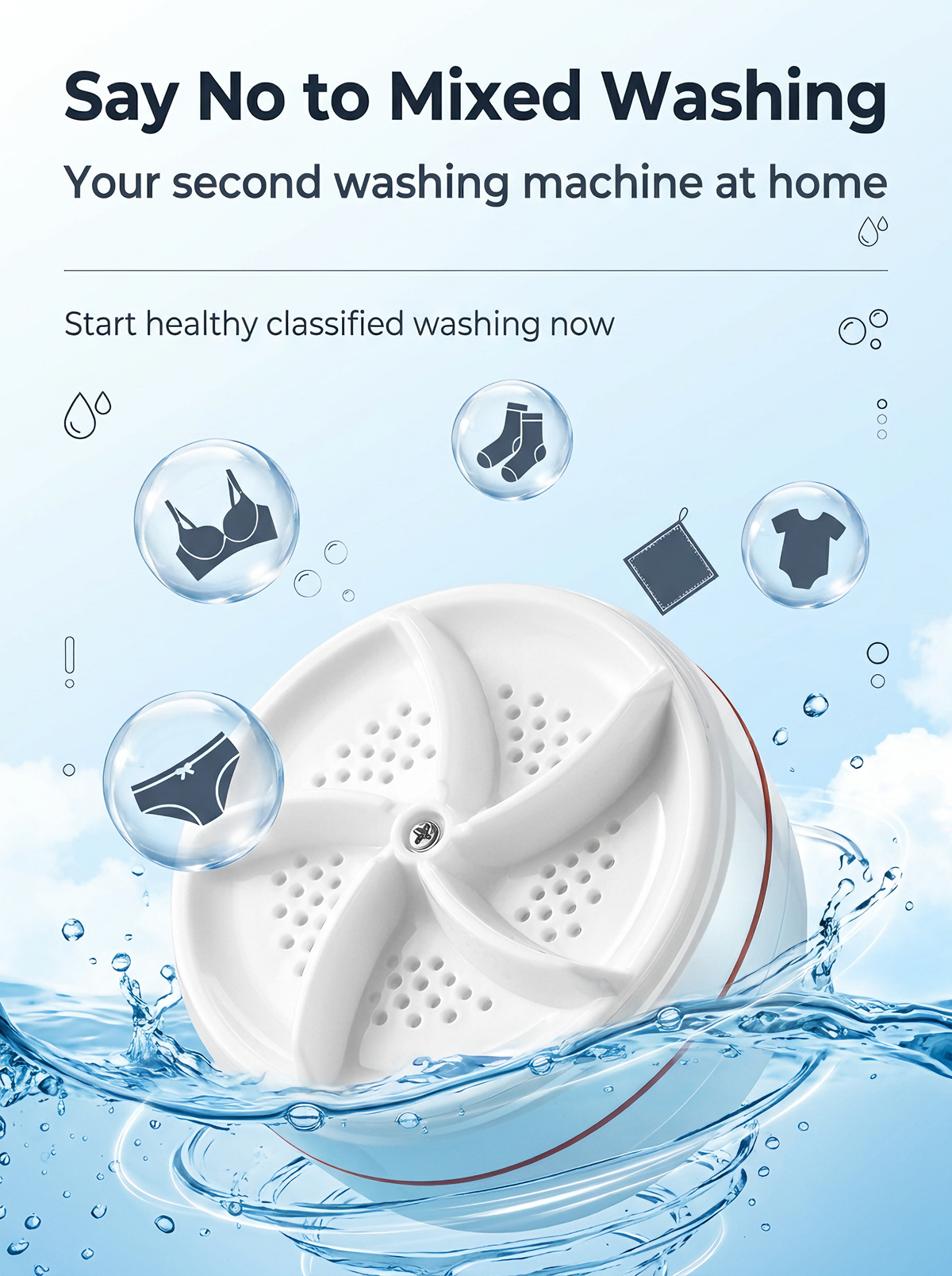 🔥 New Large Dual-Spin Turbo Washer — Powerful Cleaning Anywhere! 🫧