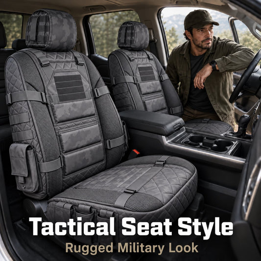 🎁🎁Free Shipping🎖️ Military‐Style Auto Seat Protectors|Universal Fit Heavy‐Duty Cushion For Long‐Drive Vehicle Owners