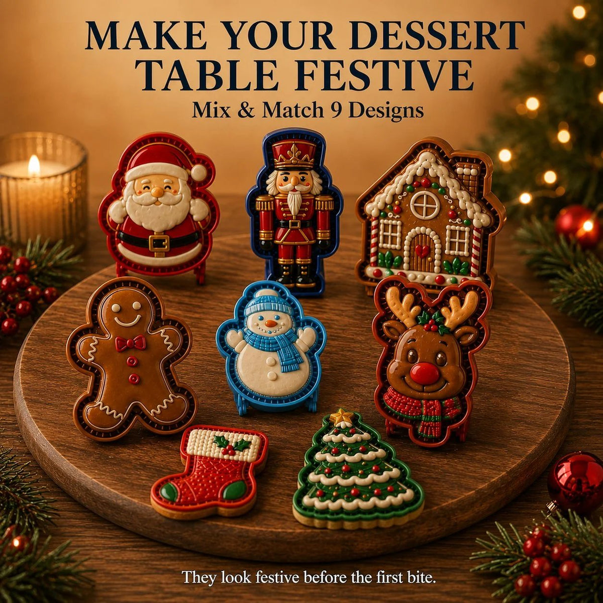 🎄 9-Design Christmas Mini Pie Mold Collection 🥧✨