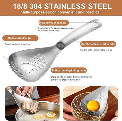⚡ Multifunctional Stainless Steel Kitchen Spoon — One Spoon, More Uses! 🍴