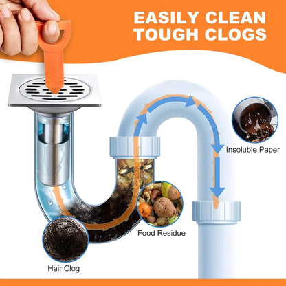 🛠️🛠️50% OFF NOW! 20.5‑inch Drain Snake – Flexible Durable Hair Clog Remover Tool, Quick Sink Tub Pipe Dredger, Reusable Drain Cleaner Stick for Bathroom Kitchen Sewer Blockages🛠️🛠️