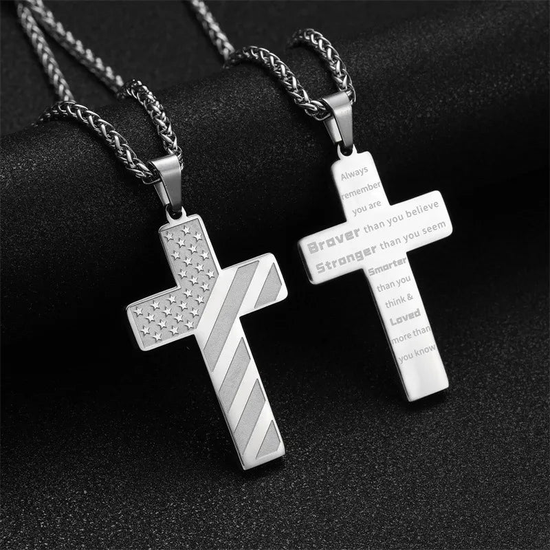 ⚡🎉Flag Cross Necklace,Best Gifts