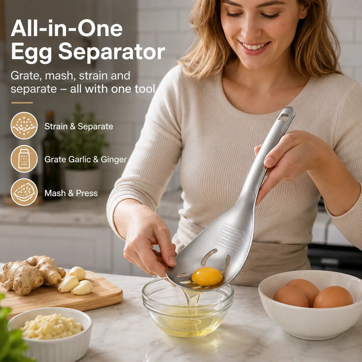 ⚡ Multifunctional Stainless Steel Kitchen Spoon — One Spoon, More Uses! 🍴
