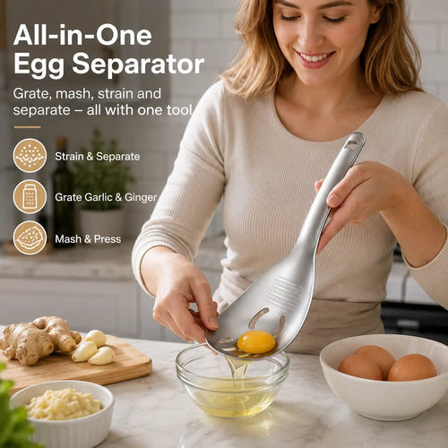 ⚡ Multifunctional Stainless Steel Kitchen Spoon — One Spoon, More Uses! 🍴