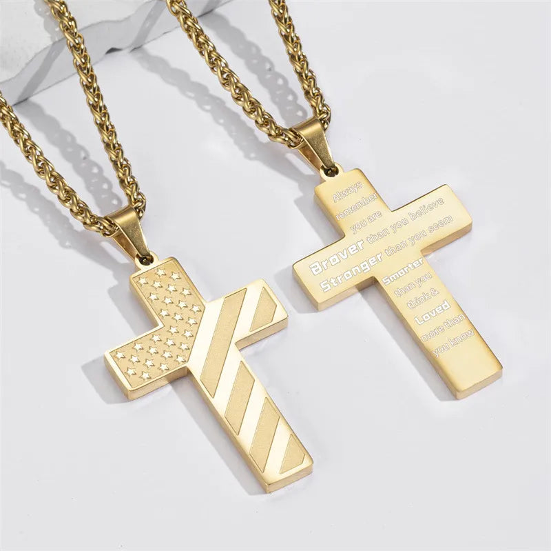 ⚡🎉Flag Cross Necklace,Best Gifts