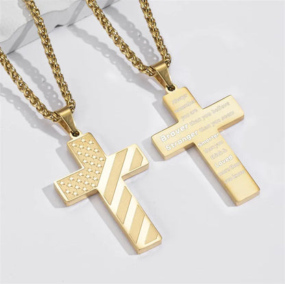 ⚡🎉Flag Cross Necklace,Best Gifts