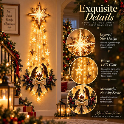 🔥Buy 2 Get 10% OFF🔥✝️ Bethlehem Star of Faith™ – Lighted Nativity Wall Decor✝️✝️