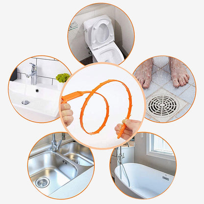🛠️🛠️50% OFF NOW! 20.5‑inch Drain Snake – Flexible Durable Hair Clog Remover Tool, Quick Sink Tub Pipe Dredger, Reusable Drain Cleaner Stick for Bathroom Kitchen Sewer Blockages🛠️🛠️