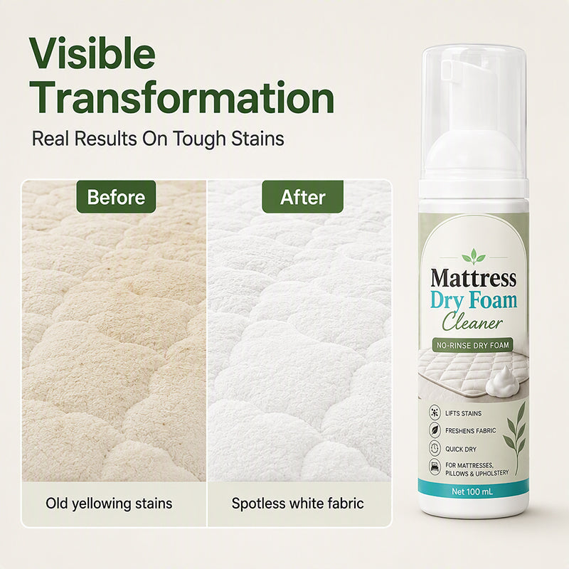 🔥 No-Rinse Mattress & Upholstery Foam Cleaner + FREE Sponge 🛏️🧽