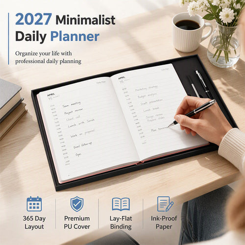 2027 Minimalist Daily Planner Notebook